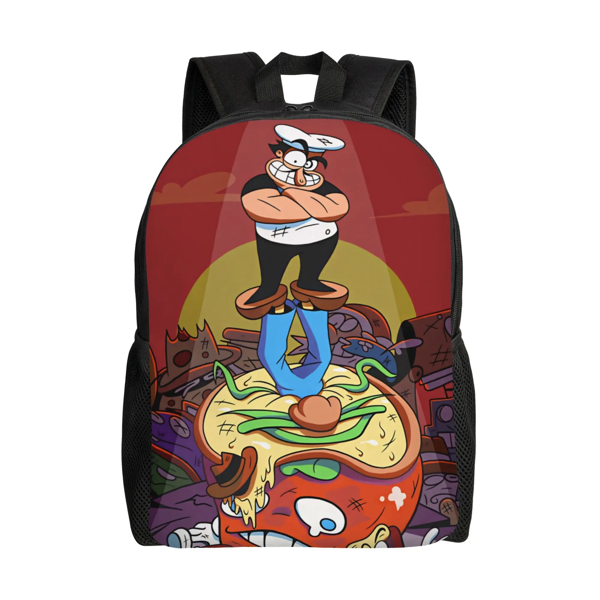 Pizza Towers Game  Backpack Girl  Print Backpacks Polyester Novelty School Bags Hiking Colorful Rucksack
