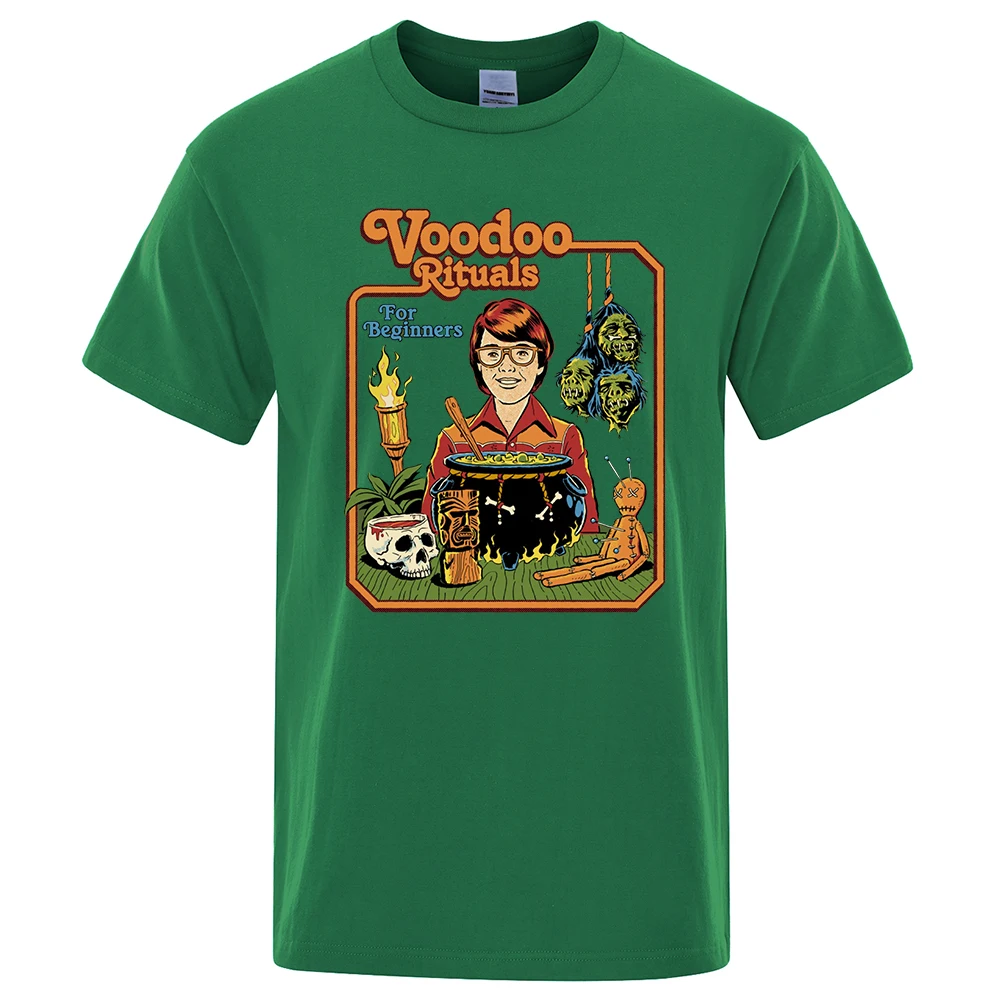 Voodoo Rituals for Beginners Comics Print Tshirt Male Fashion Oversize T-Shirt Summer Casual Tee Clothes Fashion Loose Men Tops