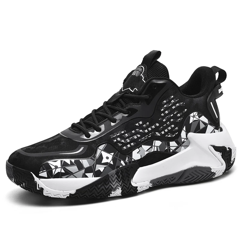 Men Basketball Shoes Mesh Breathable Shock-absorbing  Sports Anti Slip Field Training Basketball Boots for Men Plus Size 39-48