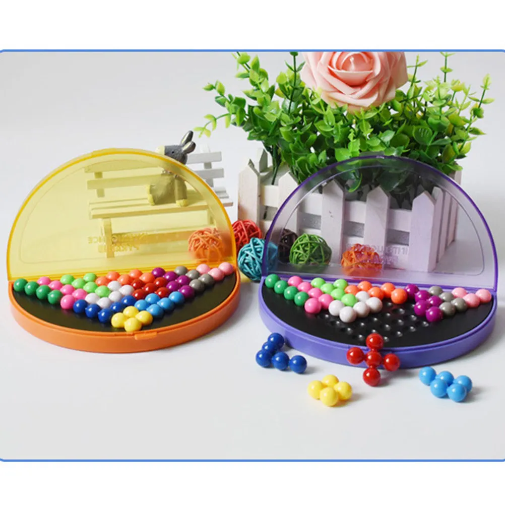 1Set Wisdom Pyramid Beads Intelligence Logical Game Orange Educational Plaything for Kids Strategic Thinking Development