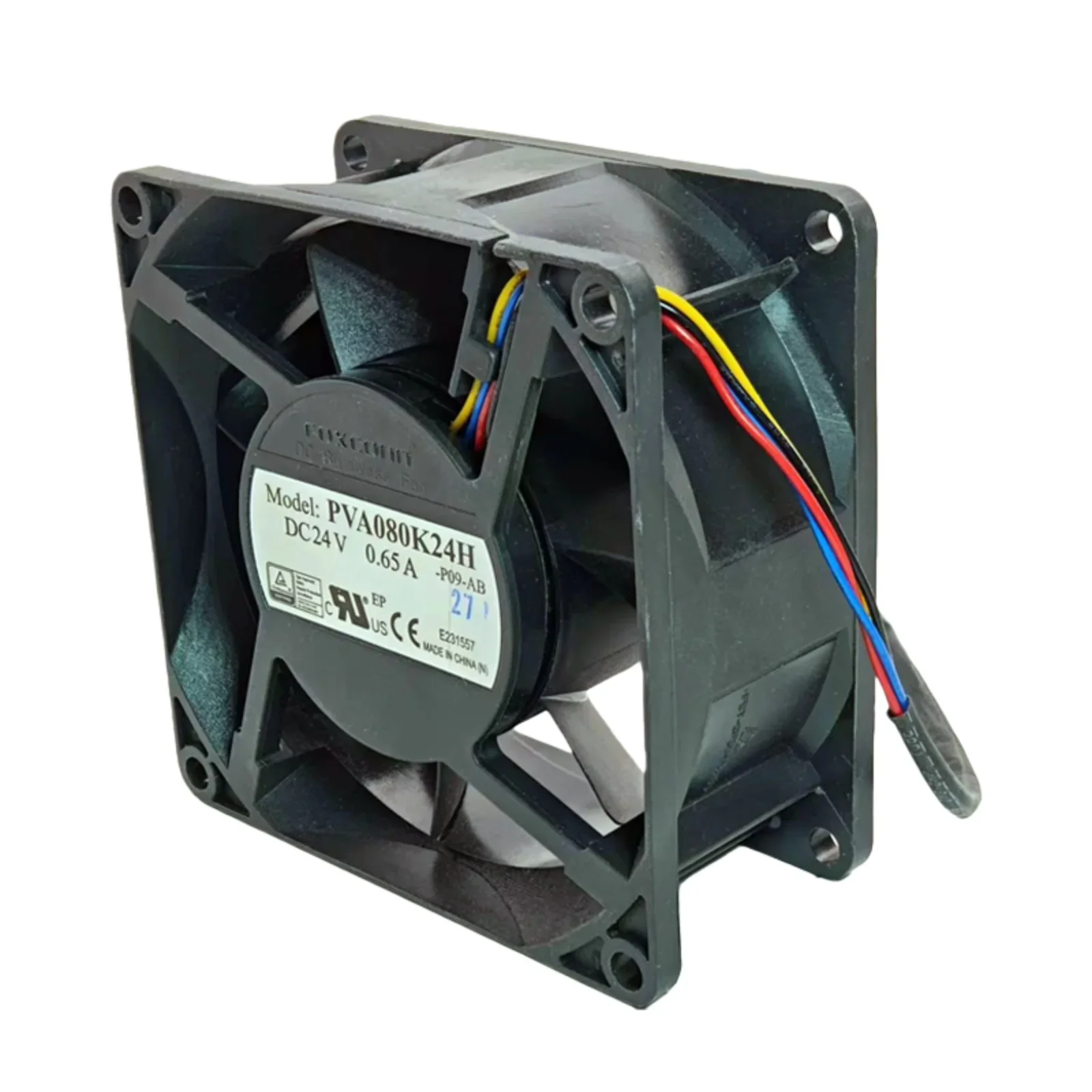 PVA080K24H 8038 24V PWM Fan 0.65A 5880RPM 9.7W Dual Ball Bearing Industrial Cooling Fan for Control Cabinet Network Switch Serve