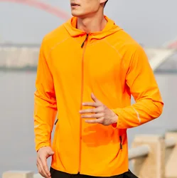 Men Women Running Jacket Lightweight Camping Hiking Windbreaker Outdoor Windproof Long-Sleeved Zipper Hoodie Sports Jacket