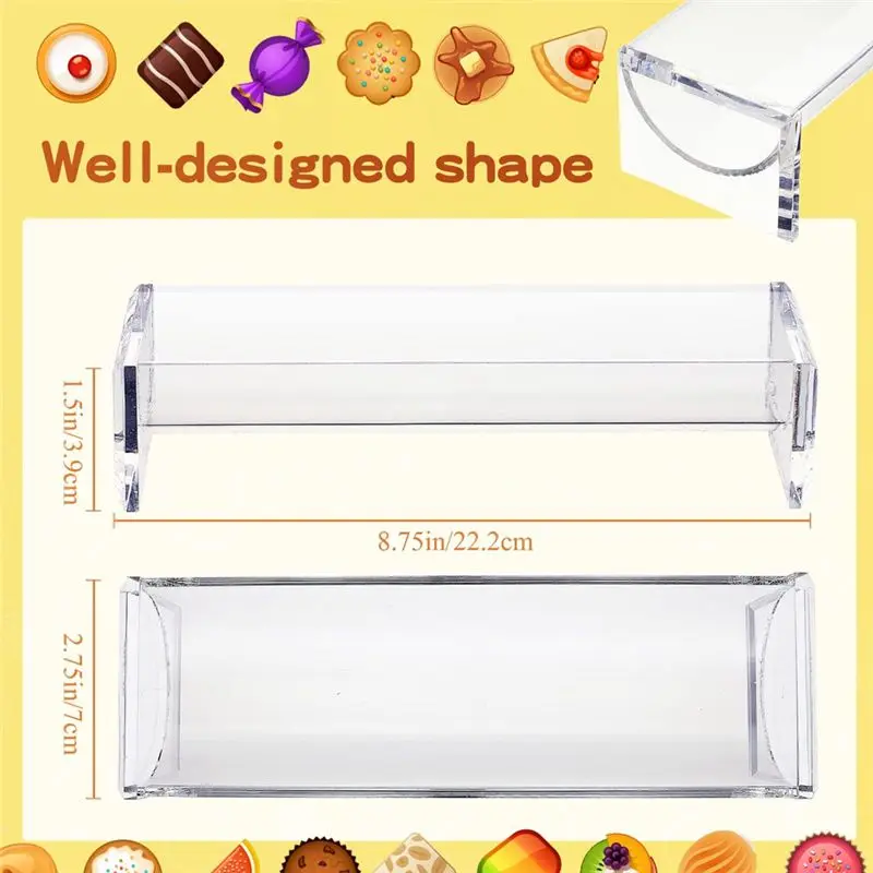 MALL 4 Pieces Clear Cracker Tray for Serving Rectangular Cracker Holder Acrylic Serving Tray Food Display Stands for Party