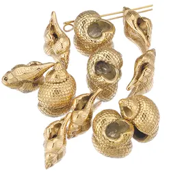 Abalorios de conchas doradas de acero inoxidable, conectores colgantes para collar y pendientes DIY, suministros de fabricación de joyas al por mayor, 4 unidades por lote