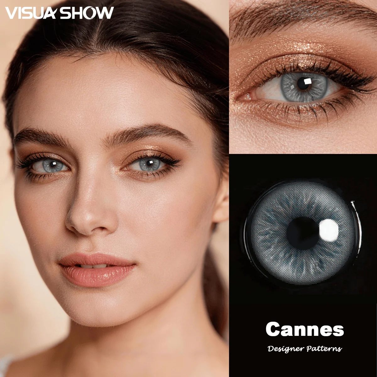 VISUASHOW 1 Paar graue Kontaktlinsen, kleine Pupille, halbjährlich verwendbare, farbige Kontaktlinsen zur Augenvergrößerung für Beauty, Cosplay und Make-up – Detail 13