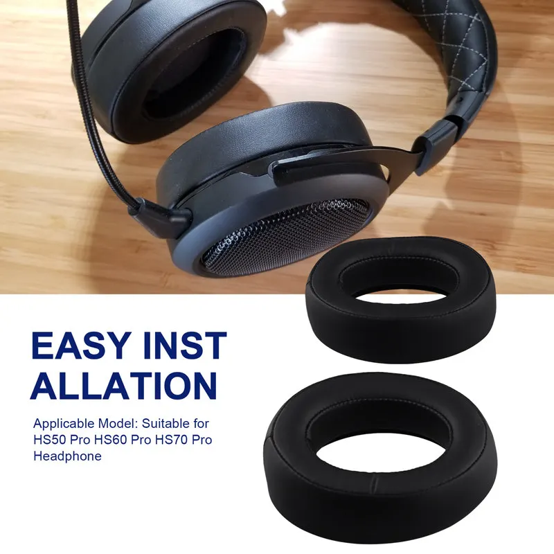 وسادات أذن بديلة لسماعات الرأس Corsair HS50 Pro HS60 Pro HS70 Pro وسائد أذن من الإسفنج الناعم