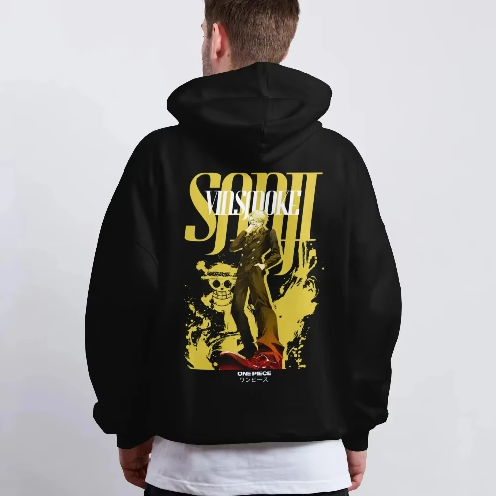 ONE PIECE 2025 Nuovo maglione con cappuccio da uomo caldo Vinsmoke Sanji Anime giapponese Primavera e autunno Ragazzo Abbigliamento genitore-figlio per bambini