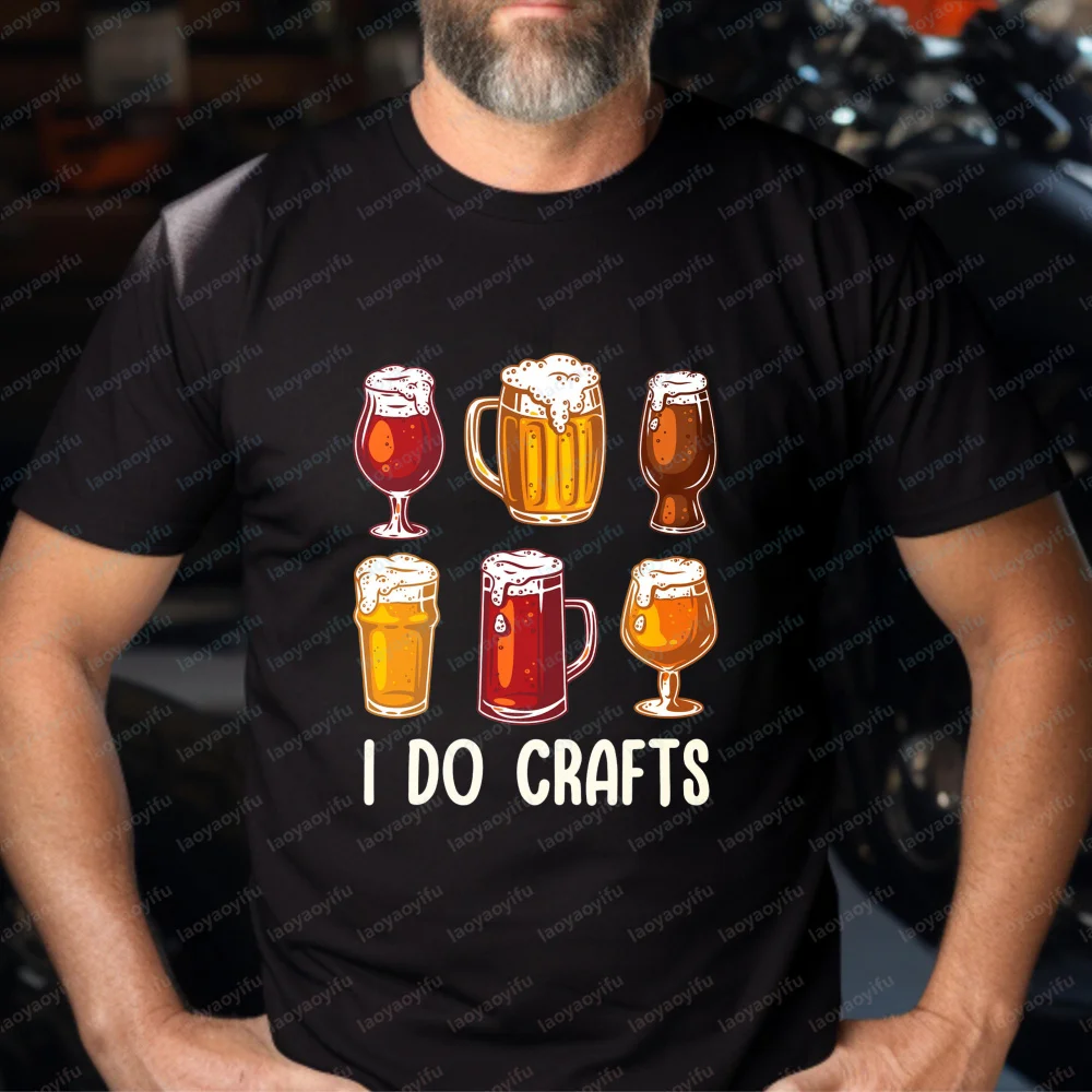 Craft Beer Retro T Shirt I Do Crafts Home Brew Art Fun Vintage Tshirt Awesome Gift Tee for Beer Drinking Lovers Home Brewer Tops