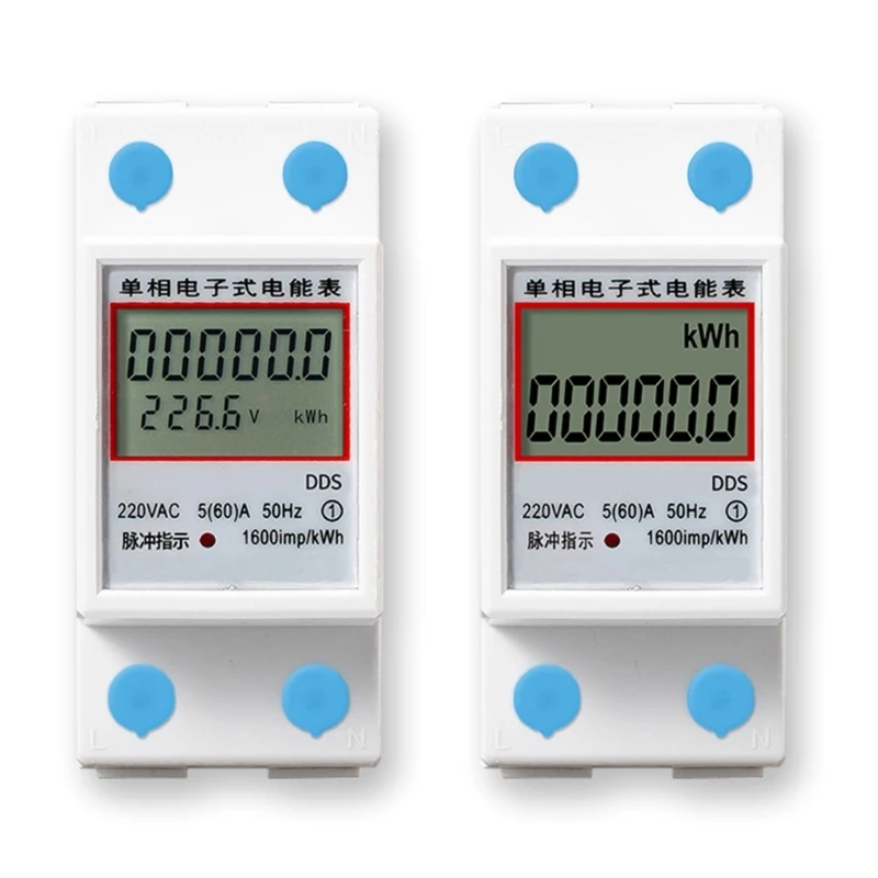 Din Rail Digital Single Phase Energy Meter kWh Voltage Current Power Consumption Meter Wattmeter Electricity