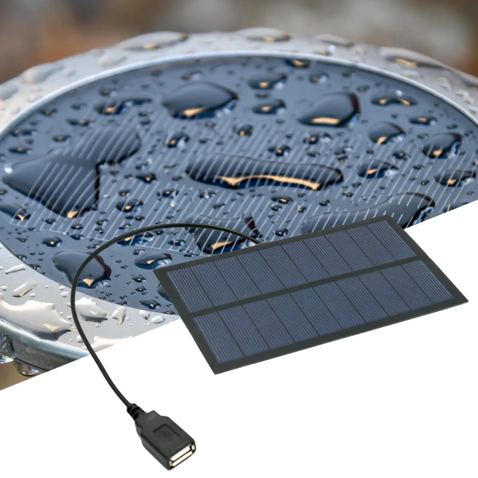 Waterproof Solar Charging Panel 2W USB Port for Cell Phone Camping Hiking Outdoor Gear