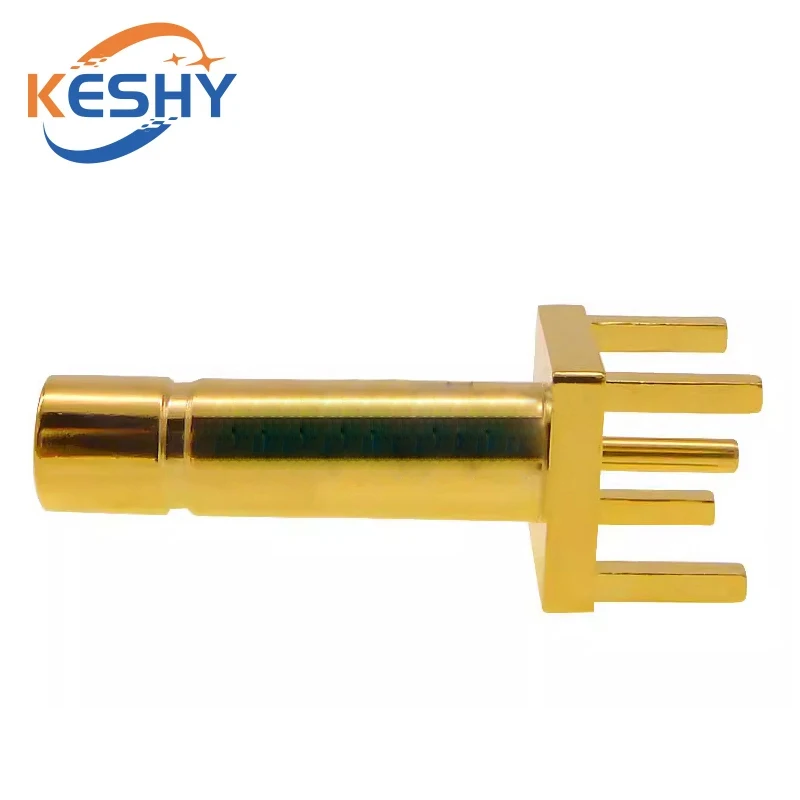 SMB PCB Mount Connector SMB Male Plug RF Coaxial Adapter SMB Female Jack Right Angle Solder PCB Panel 4 Pins SMB RF Connector