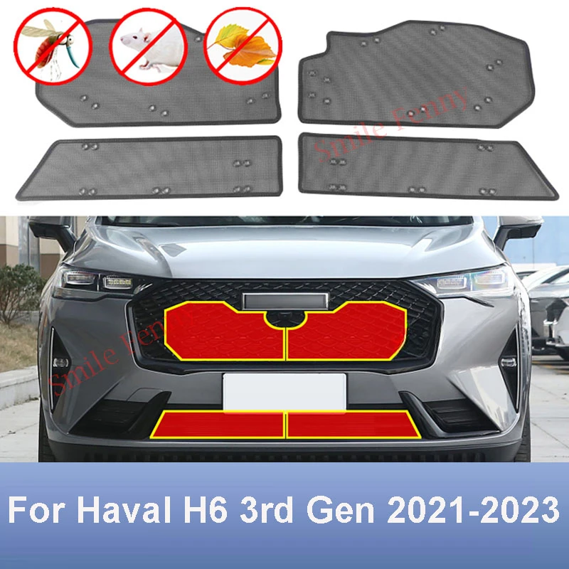 For GWM Haval H6 3rd Gen H6 GT H6 HEV Car Radiator Protective Cover Water Tank Anti-insect Mesh Front Middle Grill Insect Net