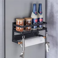 2-3Layer Magnetic Refrigerator Organizer Kitchen Storage Shelf Adhesive Towel Holder Side Mount Rack Home Kitchen Organization - Image 5