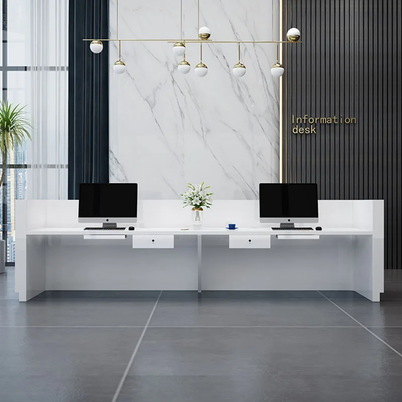 

Luxury Cash Register Reception Desks Business Counter Front Desk Reception Desks Simple Design Office Furniture Meja Kasir LLRD
