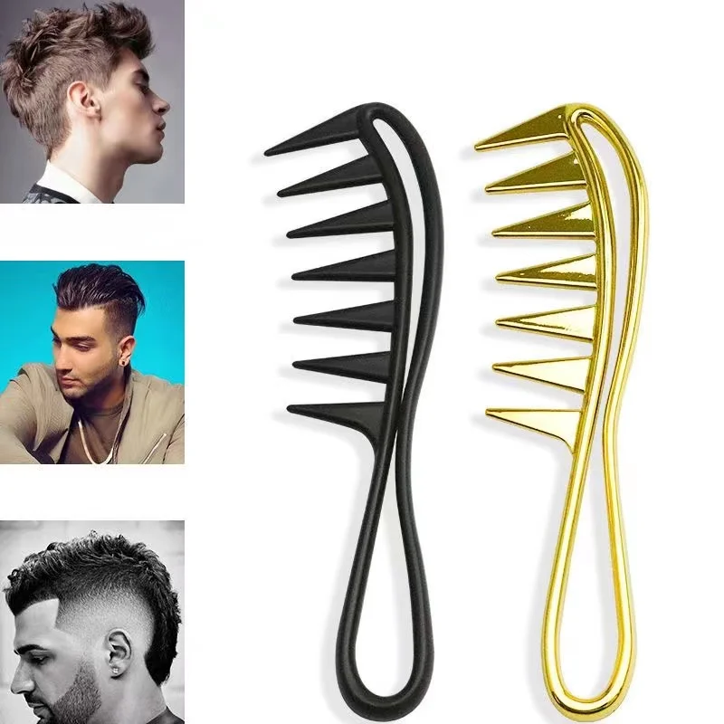 New Hair Salon Large Tooth Wide Comb Smoothing Comb Household Oil Head Men\'s Women Hollow Comb Styling Comb Barber Accessories