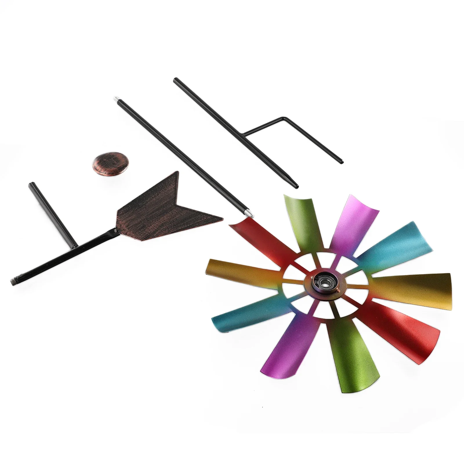 Wind Spinner Windmill Garden Decoration Metal Multicolor Ornament Parts Patio Rotating Wind Sculpture Yard Balcony High Quality