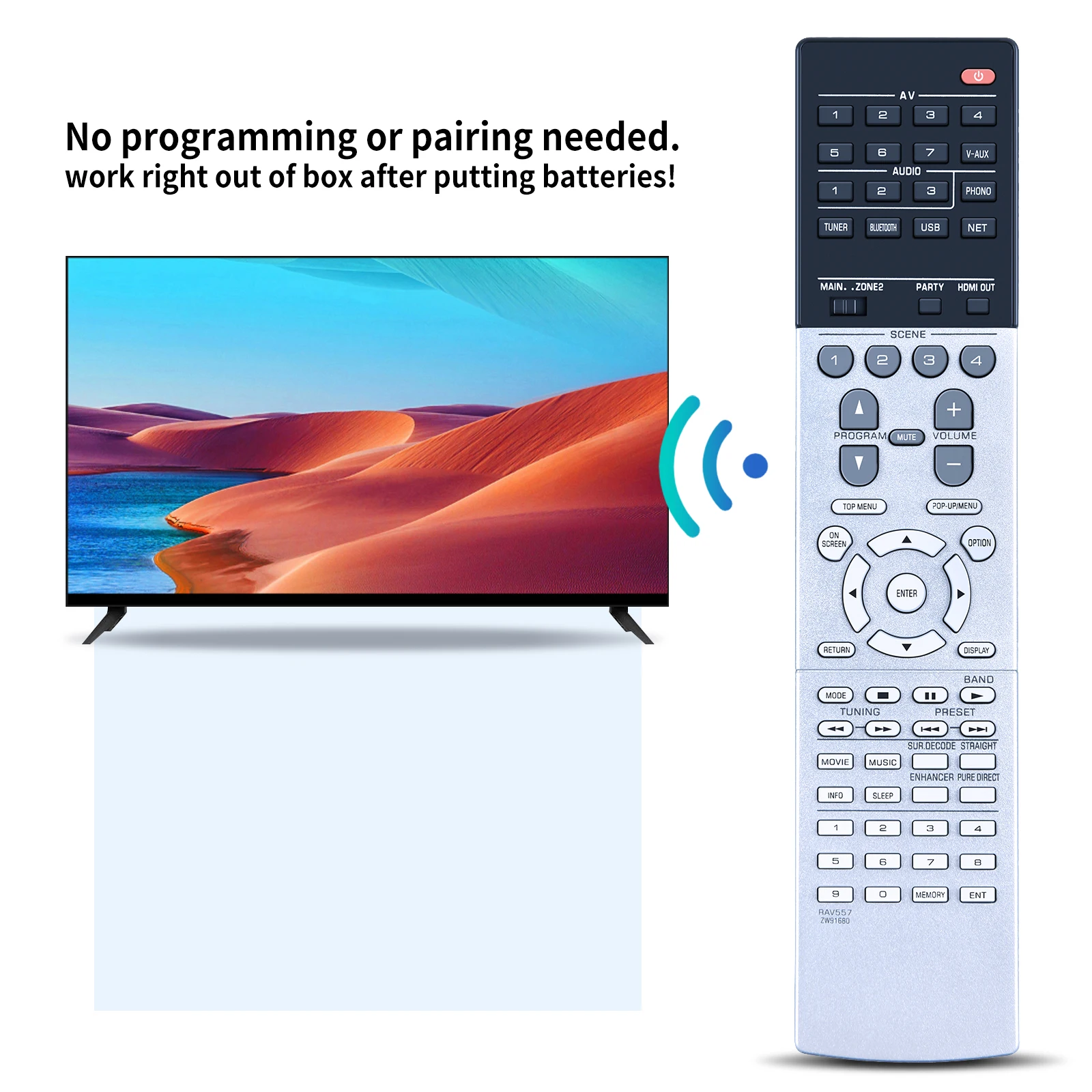 Remote Control For Yamaha AVENTAGE RAV557 ZW695200 RX-A870 RX-A870BL RAV554 7.2-Channel home theater Network A/V AV Receiver