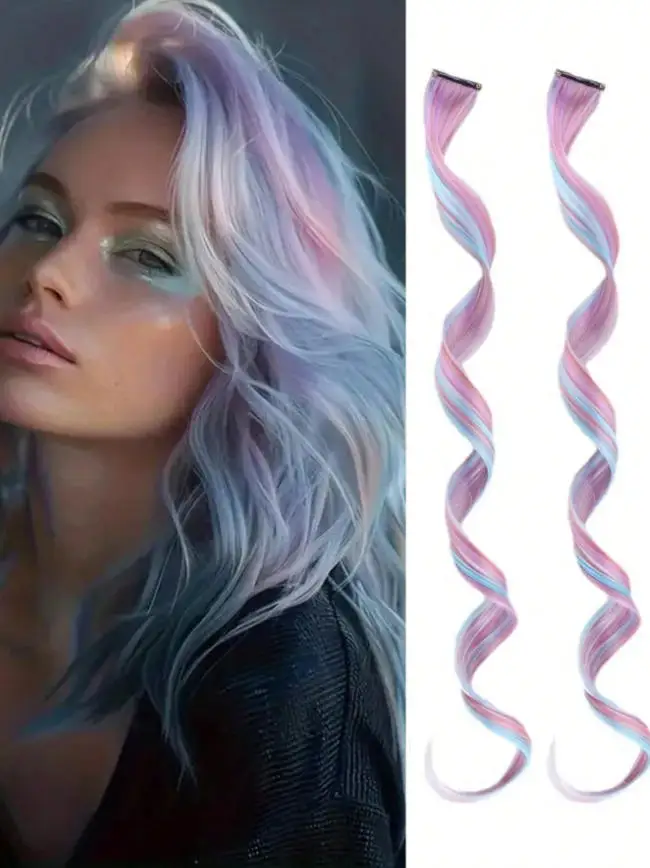 5pcs Invisible Clip One-Piece Wig Piece For Girl, Ear Dye Long Straight Hair, Laser Wire, Seamless Hair Extension Piece, Long-La