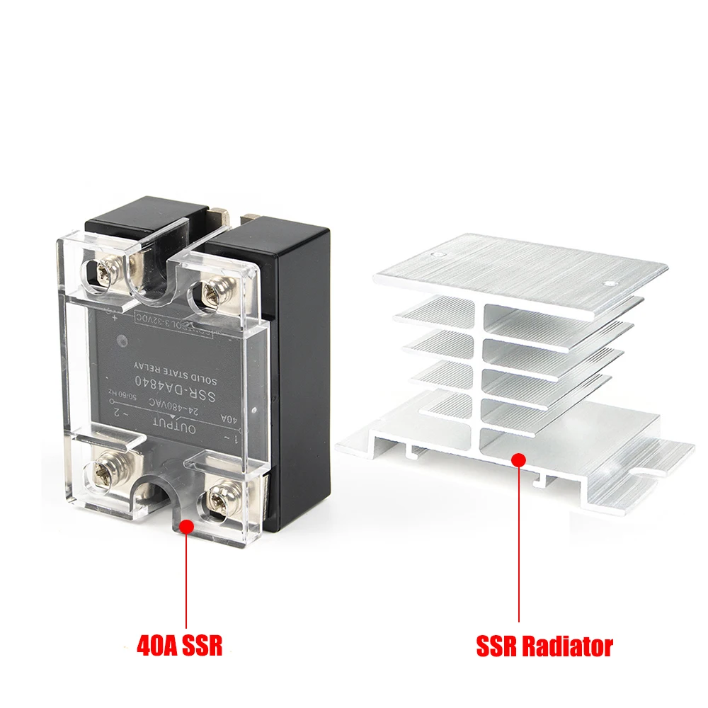 DC - AC  40DA SSR 40A solid state relay with heat sink