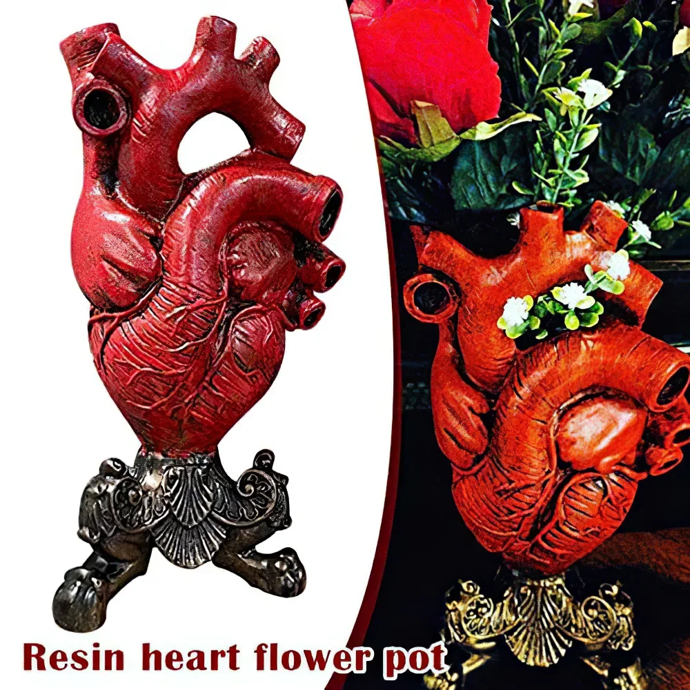 

Anatomical Heart Vase Flower Pot Desktop Ornament Shelf Decor Novelty Flower Vase Modern Desk Table Living Room Decorations