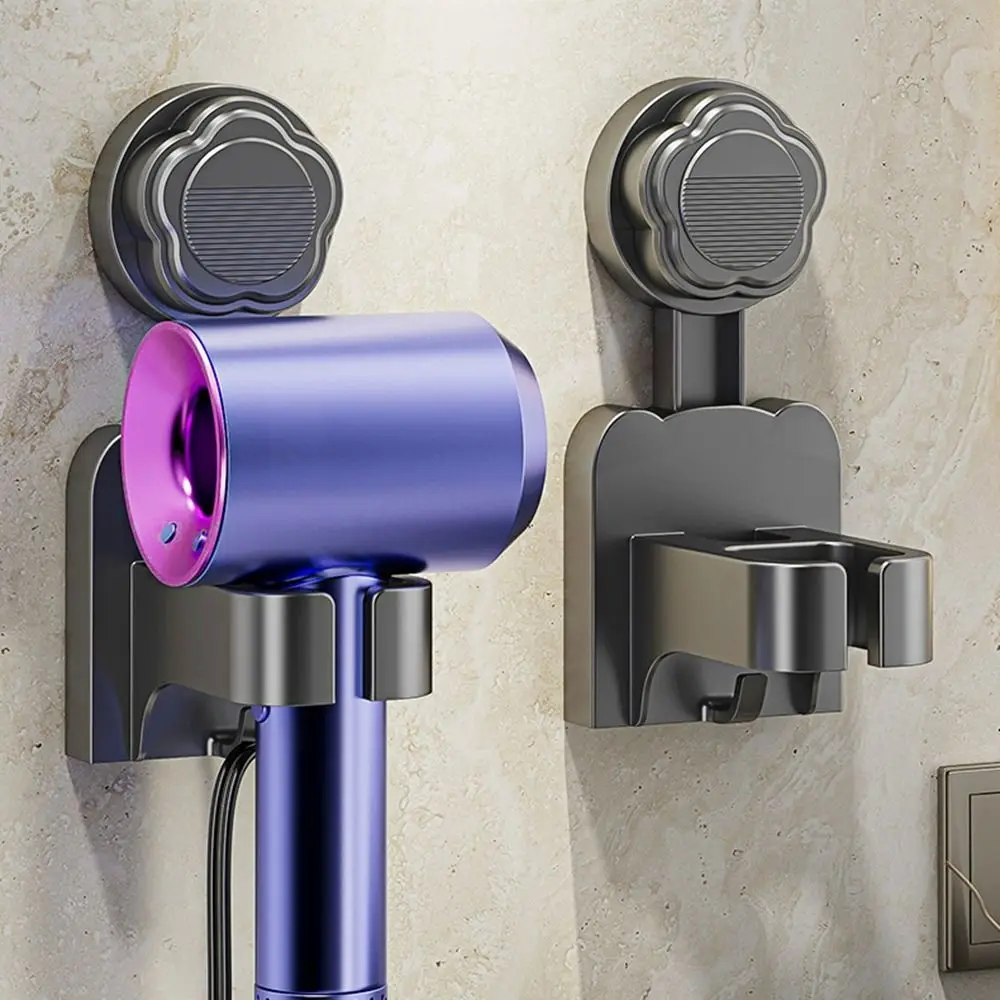 

2Pcs Plastic Suction Cup Hair Dryer Holder Punch-Free Wall Mounted Hair Dryer Storage Rack Space Saving Reusable