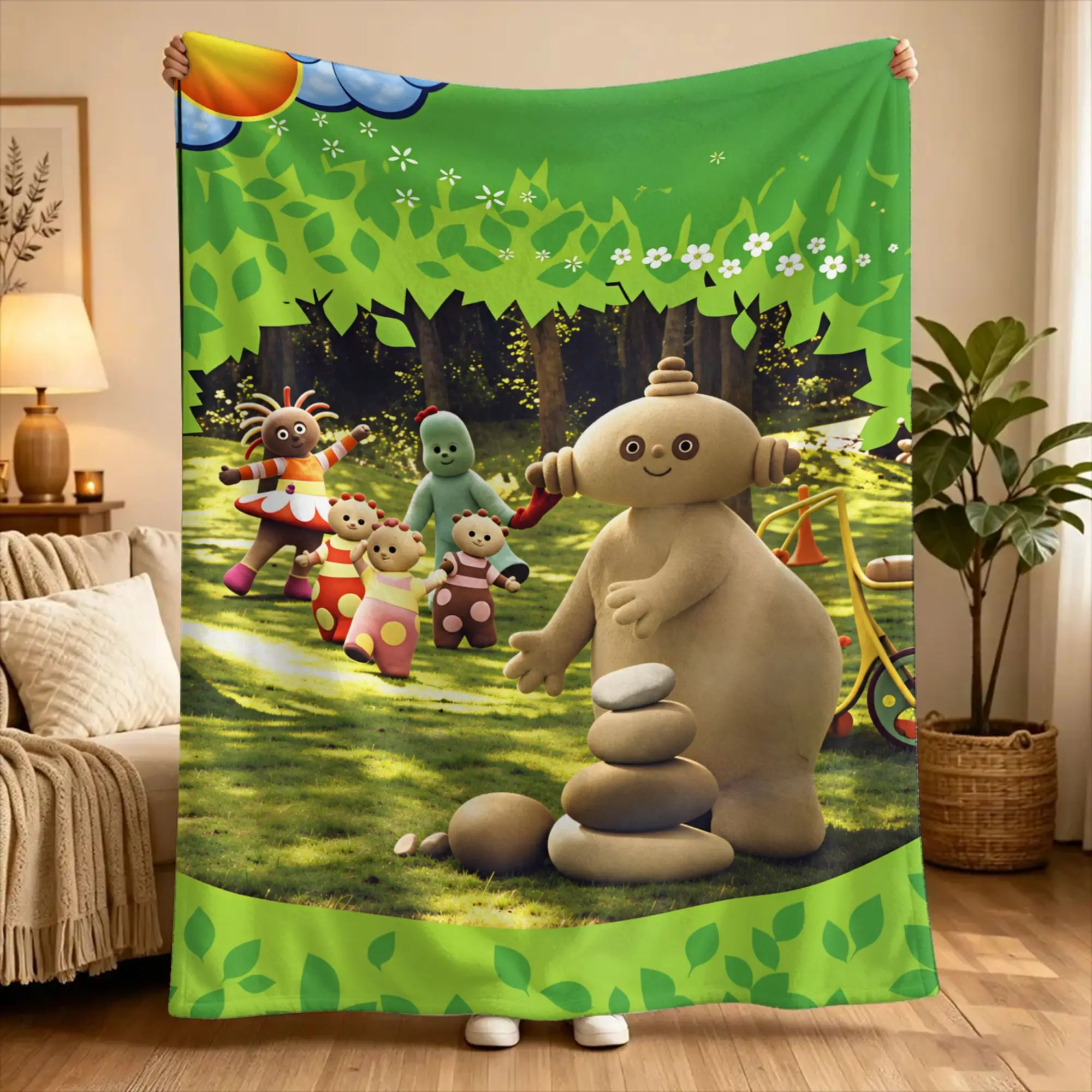 The Haahoos In the night garden Blanket  Warm Aesthetic Plush Throw Blanket For Bedroom Picnic Flannel Bedspread Bed Cover