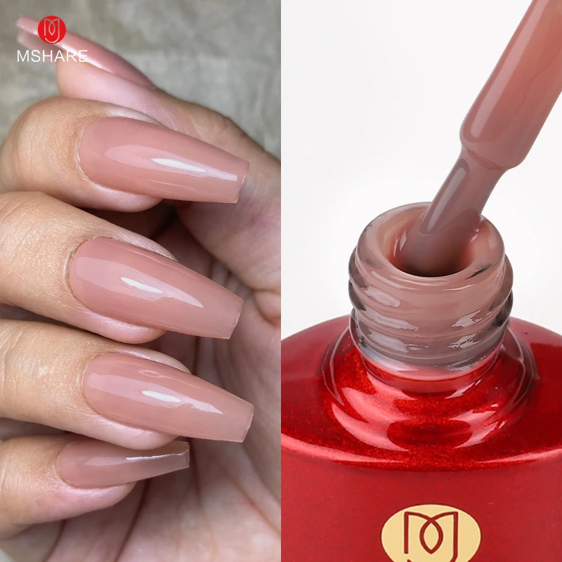 Mshare unhas leitosas gel polonês translúcido semi-permanente uv led gel cura com lâmpada 10ml