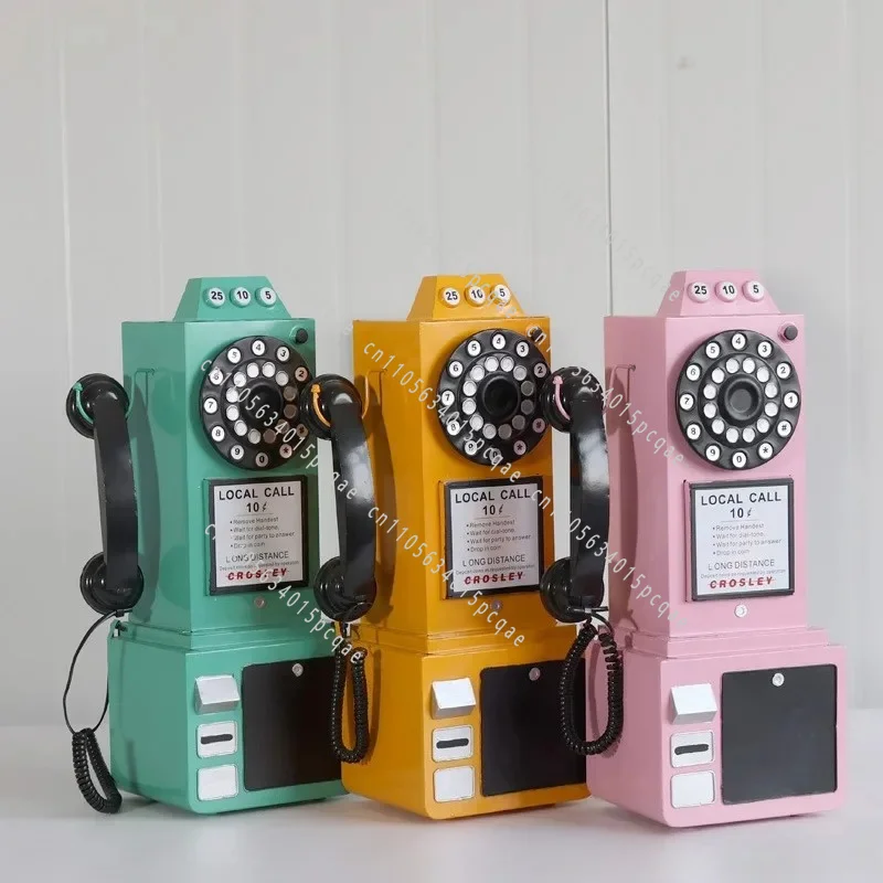 Retro Telephone Pendant Retro Wall Radio Model Net Red Shop Decoration Window Display Ornament Vintage Decor Piece