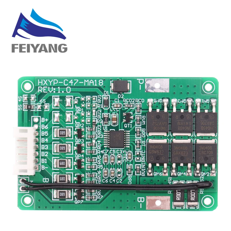 4S/5S/6S/7S BMS 16.8V 21V 20A 18650 Li-ion Lmo Ternary Lithium Battery Charger Protection Board Balance And Temperature Protect