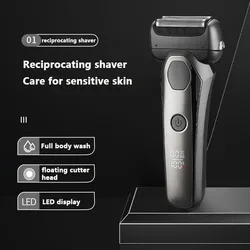 MOTAWISH Electric Shaver Reciprocating High and Low Two-speed Adjustable Shaver Full Body Washable Type-c Rechargeable Shaver