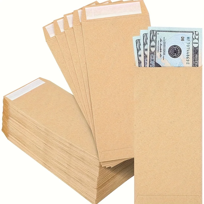 10Pcs Self-Adhesive Self-Sealing Paper Cash Envelopes, for Coins, Bills, Checks, Budgets & Storage Boxes