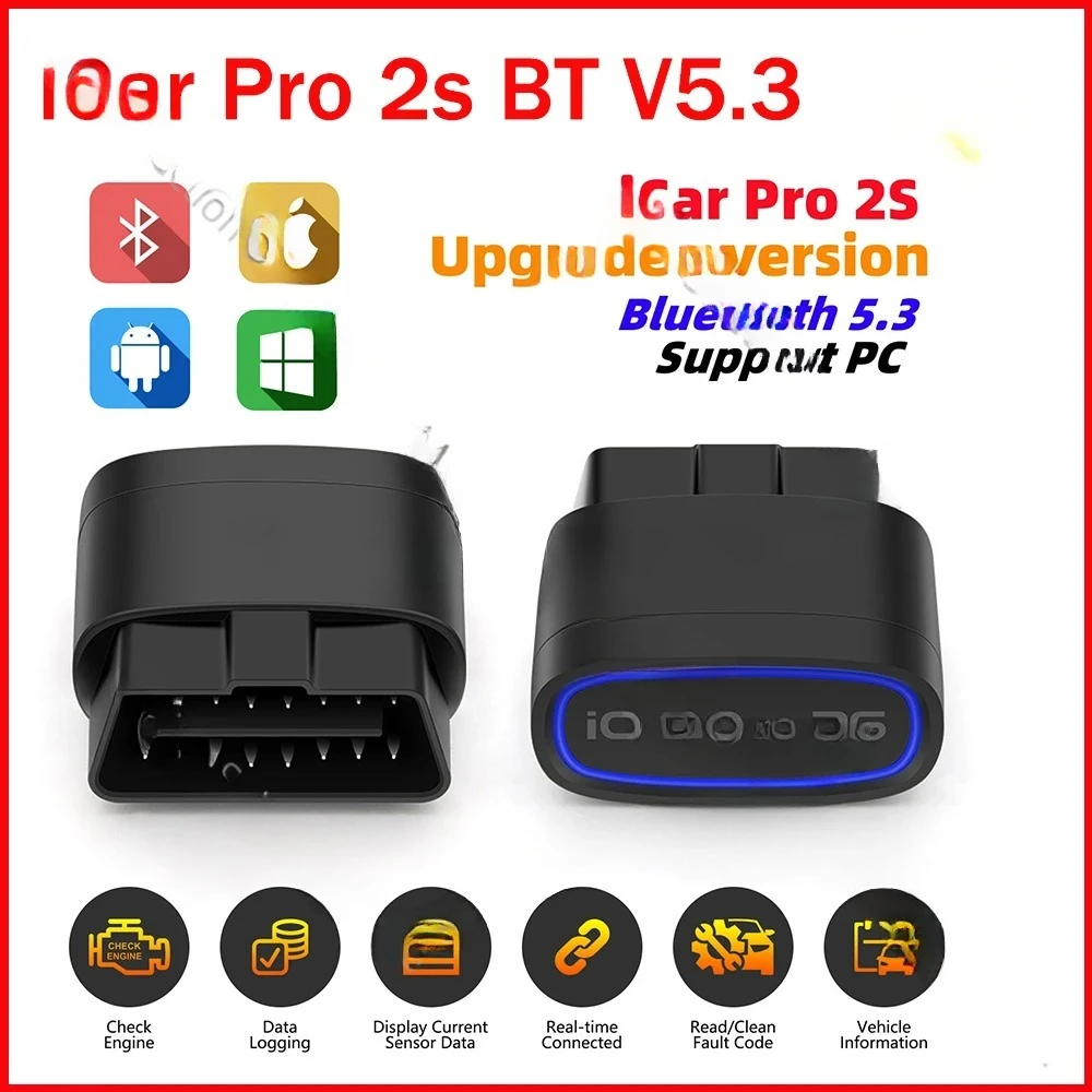 Best Price Vgate iCar Pro 2S Bluetooth 5.3 OBD2 Scanner Auto SCAN ELM327 Diagnostic Tool OBDII Diagnose for iOS/Android/Windows
