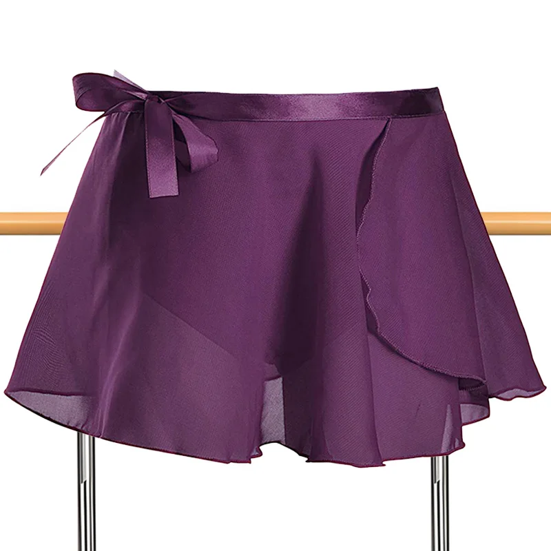 Weihnachtliches Ballettkleid zum Überziehen mit Wickel- und Bindeband für Mädchen, Gymnastik- und Tanzkleid, Chiffonrock mit breiterem Gummiband – Detail 6