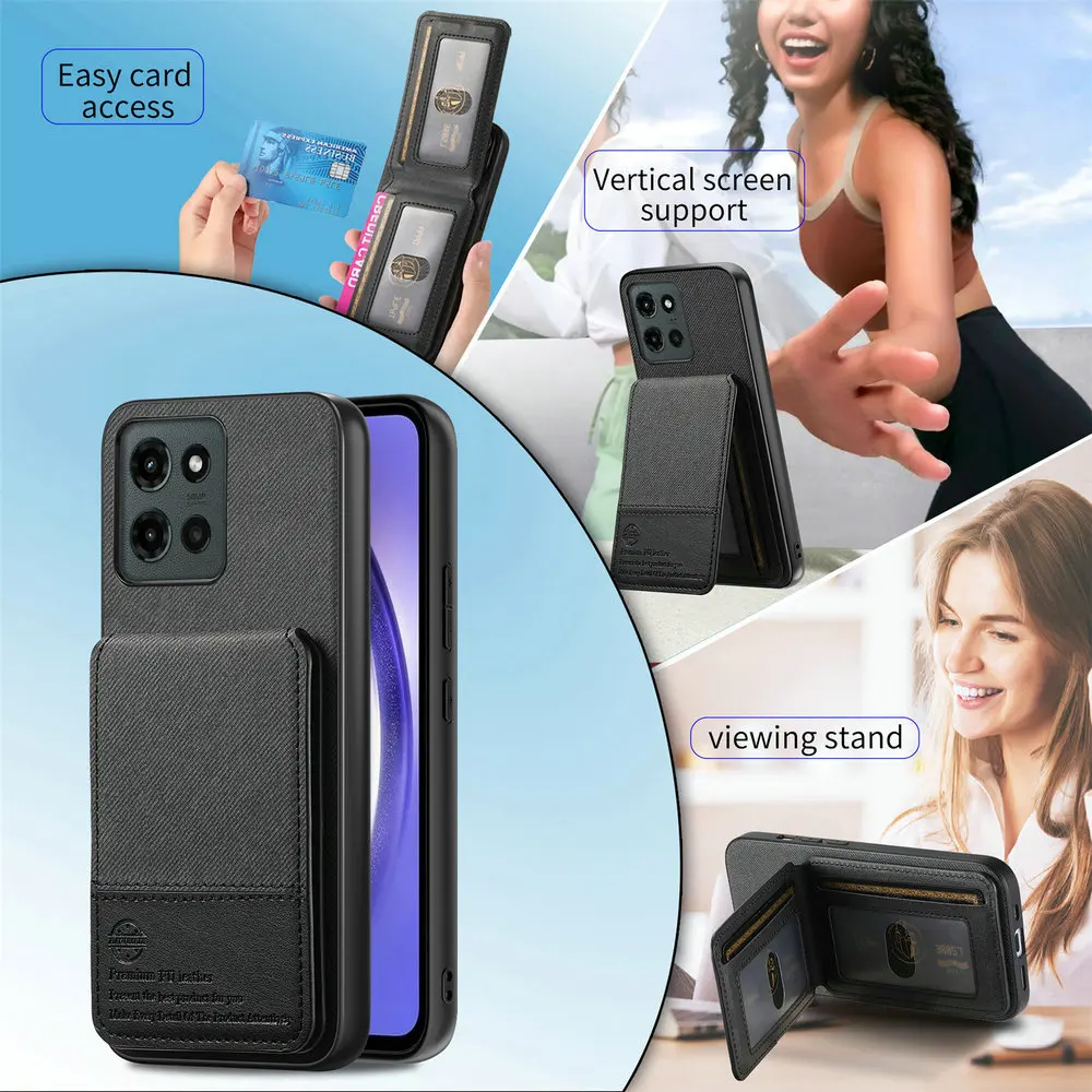 Luxus Fall für Motorola Moto G56 G66J G96 G85 G75 G35 G15 Power G54 G24 G14 G04 G05 G04S G13 G23 G84 5G RFID Karte Leder Abdeckung