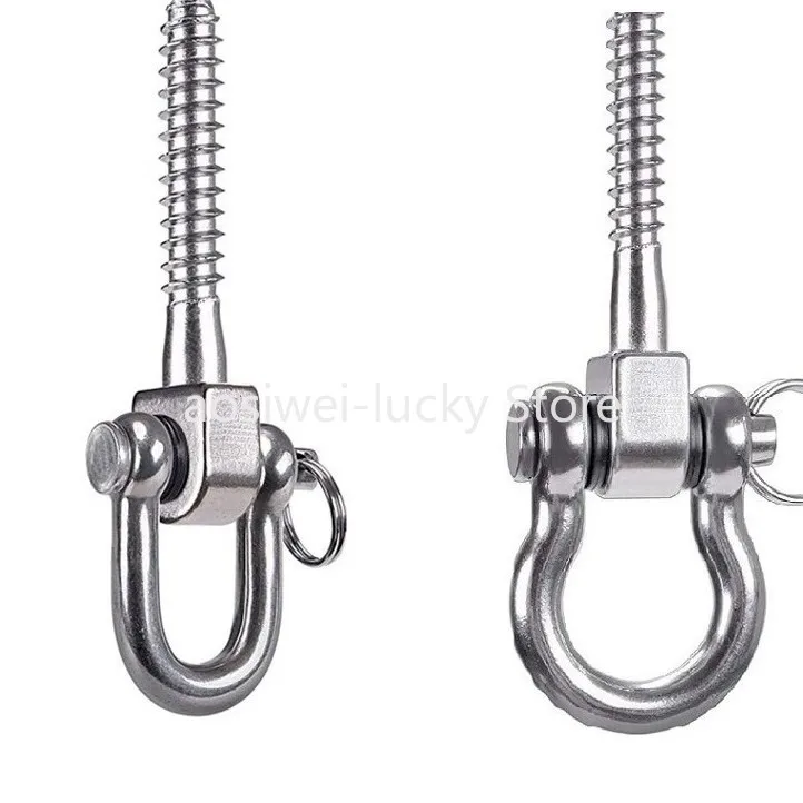 2 Pcs 304 Stainless Steel Screw Bracket Heavy Duty 180° Swing Hangers Yoga Hammock Chair Sandbag Hardware Swing Sets