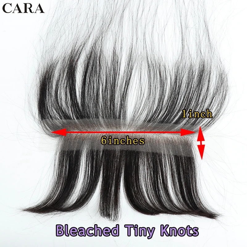 HD Lace Human Hair Bangs Blunt Cut Hair Fringe Bang 6x1inch No Clips invisible Natural Hairline With Baby Hair For Women Black