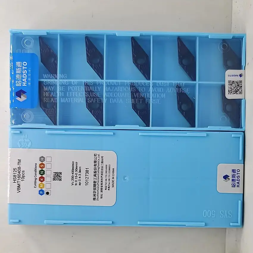 

VBMT160408-TM HS8125 VBMT160408-TM VBMT160408 VBMT332 HADSTO Твердосплавные пластины с ЧПУ Токарные пластины для стали 10 шт./кор.