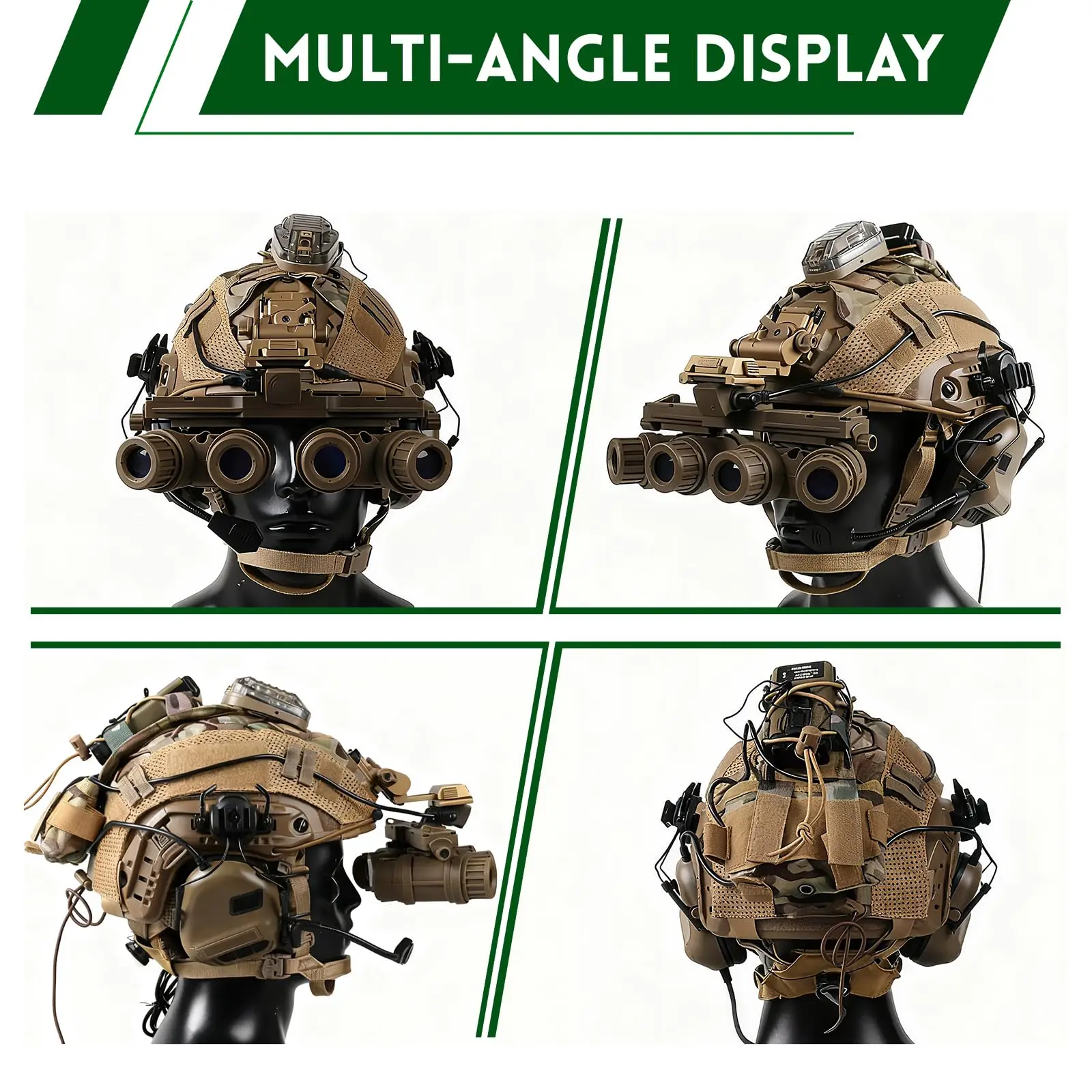 

Tactical Special Operations Helmet set 4 in 1 Upgraded Adjustable with Helmet Cover for Airsoft Cosplay Military Tactical Gear