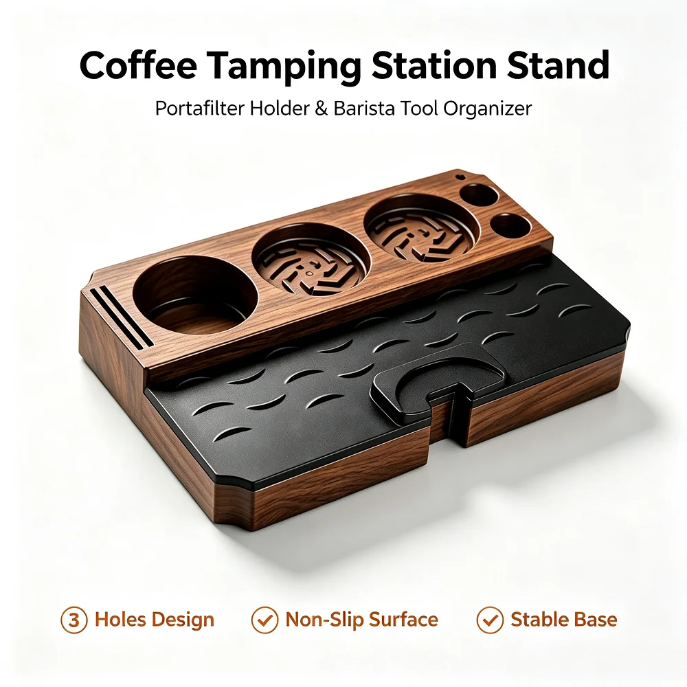 Kanone Coffee Tamping Station Stand Portafilter Holder For Delonghi Breville Lelit Espresso Accessories Barista Tool Abs Materia