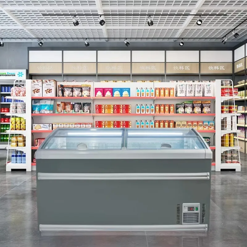 Custom Commercial Chest Island Freezer Top Open Supermarket Fridge Refrigeration Equipment