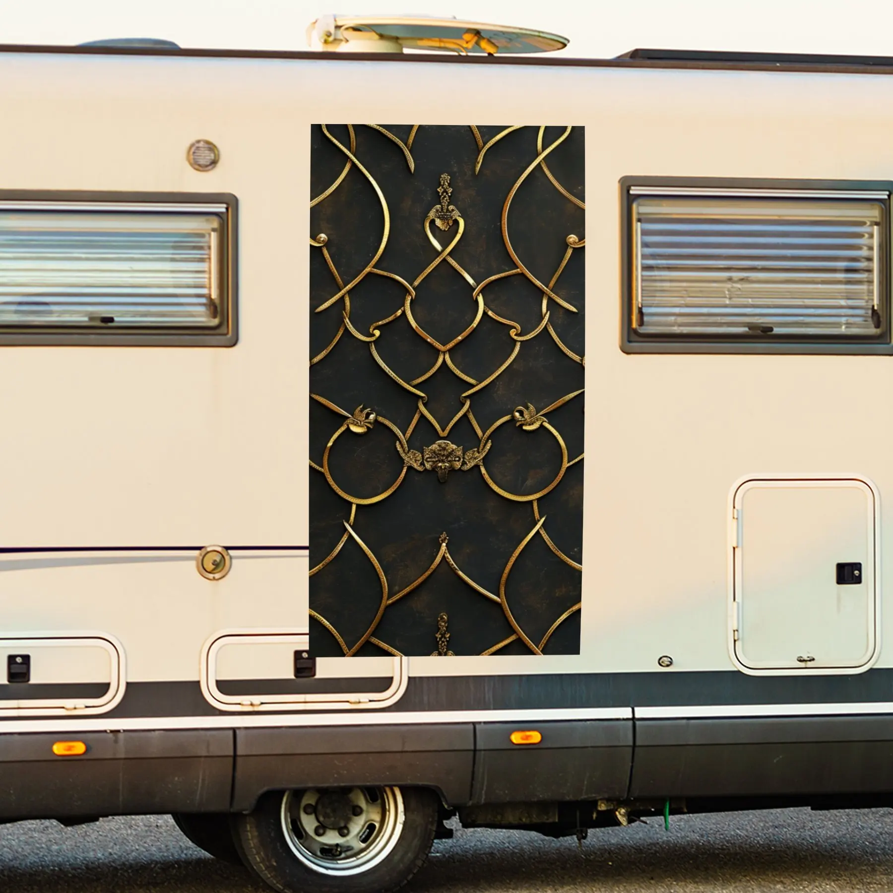 

Gorgeous Golden Pattern Car Sticker,Vinyl decal on the side of the motor home, waterproof self-adhesive vinyl sticker on the sid