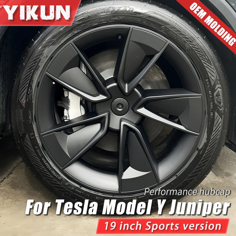 

4PCS Hub Cap 19 Inch for Tesla Model Y Juniper Hubcaps Performance Replacement Crossflow Wheels Cover Full Rim Accessories 2025