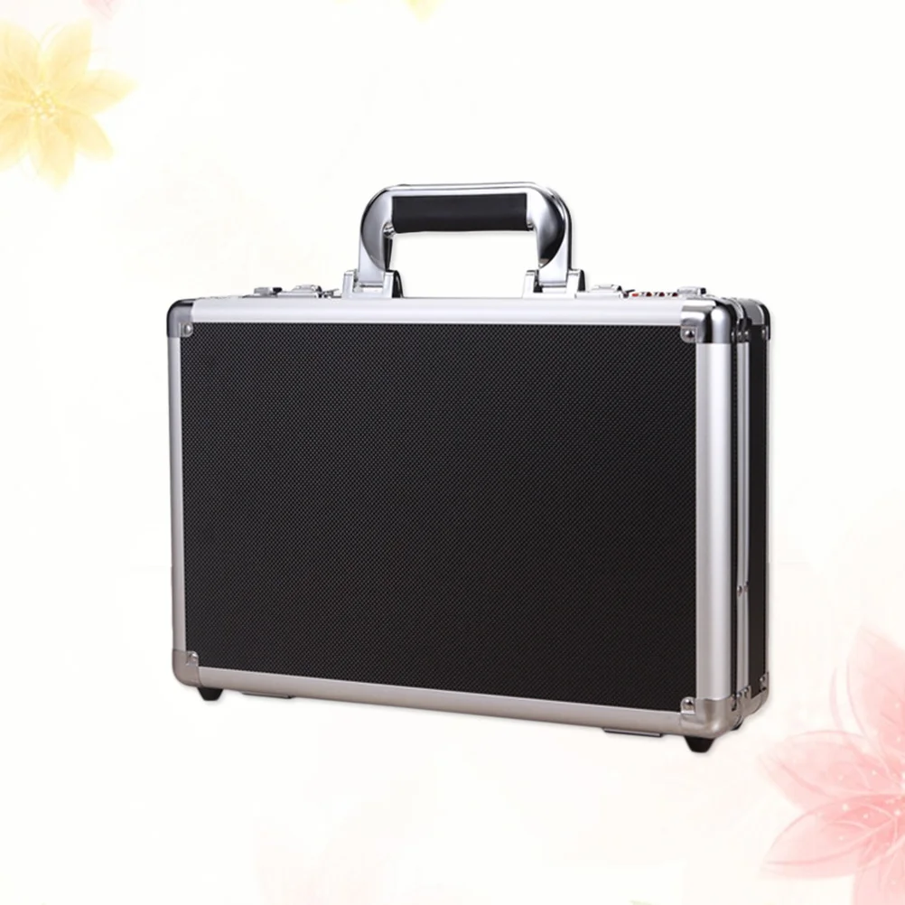 Mini cassetta di sicurezza in lega di alluminio Password Bank Custodia da viaggio compatta per accessori per ragazze Nero