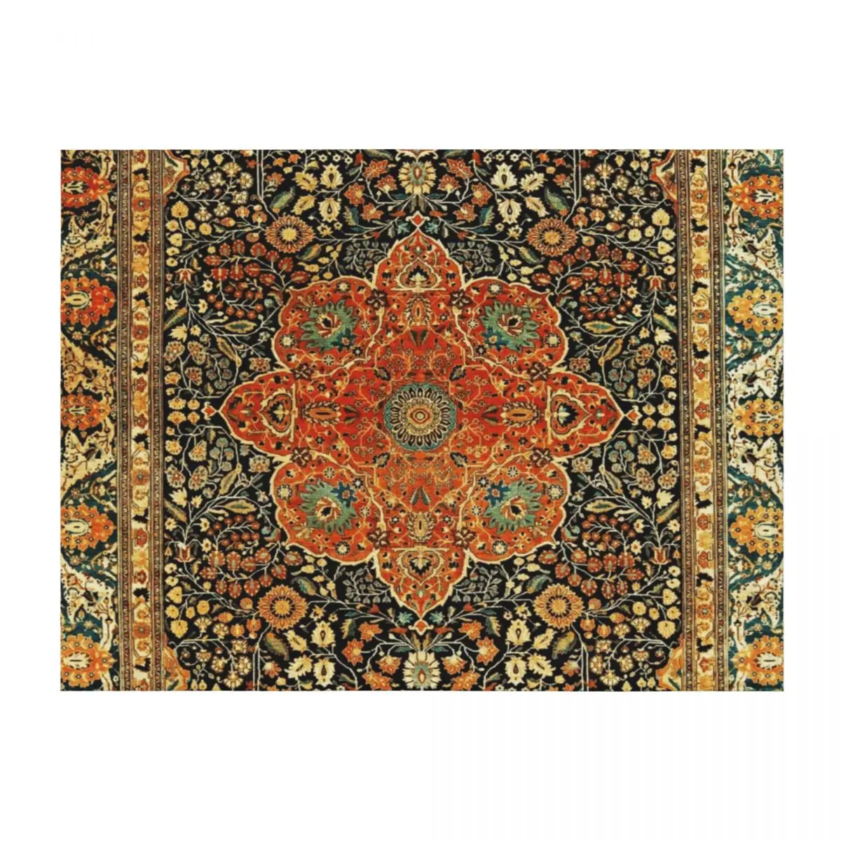

Antique Persian Mohtashem Kashan Rug Print Throw Blanket Retros bed plaid manga Personalized Gift Blankets