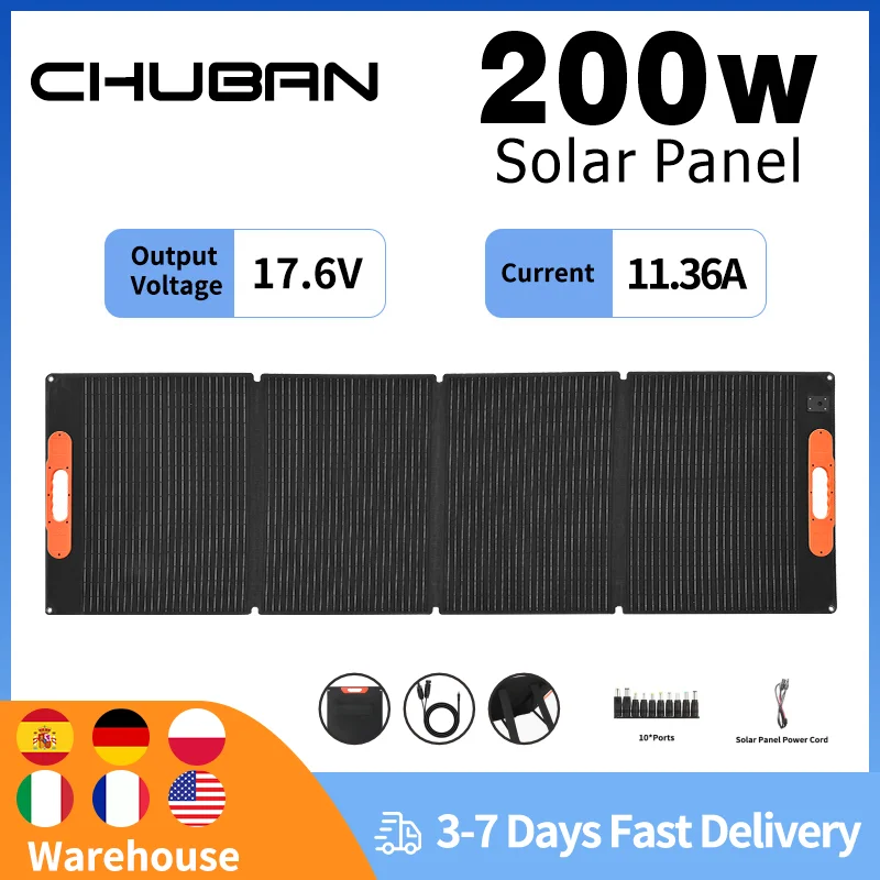 SP200 200W panneau solaire Portable 17.6V chargeur solaire pliable générateur solaire Flexible Camping RV alimentation d'urgence