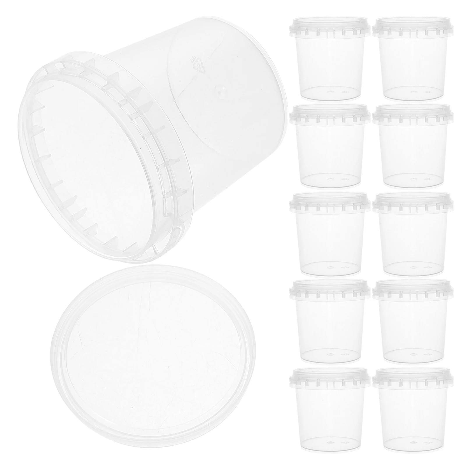

20Pcs Plastic Storage Buckets Clear Food Storage Containers Airtight Large Capacity Round Buckets for Ice Cream Dessert Popcorn