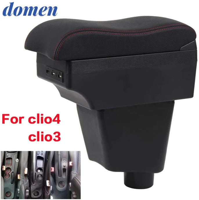 

For Renault Clio 4 Armrest Box Renault Captur Clio 3 III IV Accessories Storage Box USB Multifunction clio4 clio3 Armrest box