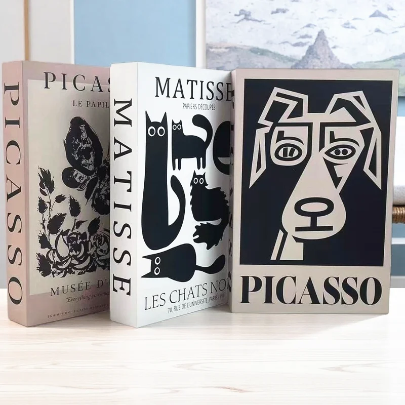 

Picasso Fake Book Box Luxury Decorative Books Abstract Coffee Table Bedroom Home Decor Matisse Bauhaus Geometric Color Block