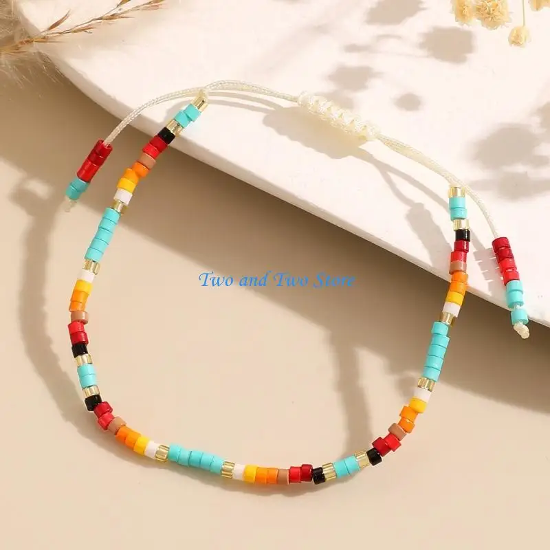 HX6F Trendy Soft Clay Beaded Bracelet Flexible Design Wrist Bangle Jewelry for Casual and Formal Wear