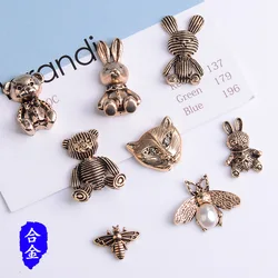 King Dragon Glass Antique Rhinestone Bee Bear Embellishment Button Used On Decoration 5PCS/Lot Flat Back KD906